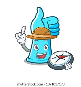 Explorer rubber gloves mascot cartoon