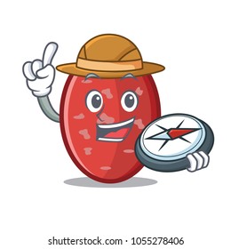 Explorer salami mascot cartoon style