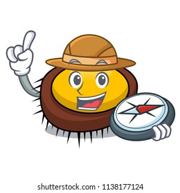 Explorer sea urchin mascot cartoon