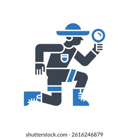 Explorer Searching Icon On White Background