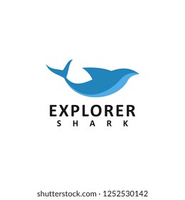 explorer shark logo template