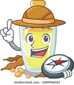 Explorer soybean oil isolated in the cartoon