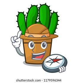 Explorer spurge cactus plant isolated on mascot