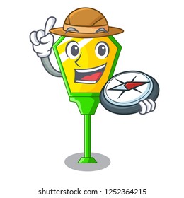 Explorer street lamp post in shape cartoon