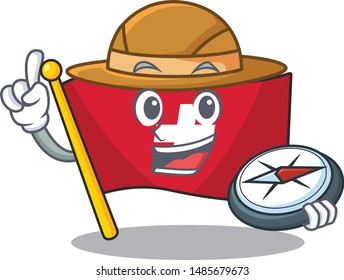Explorer switzerland flag put in cartoon cupboard