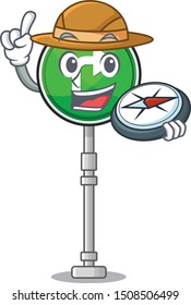Explorer turn right shape with the cartoon