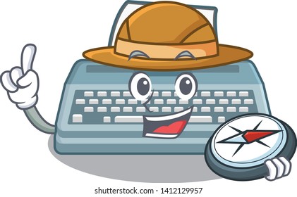 Explorer typewriter in the a cartoon shape