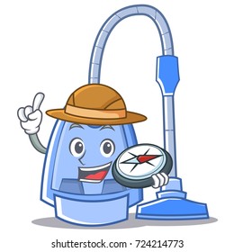 explorer vacuum cleaner character cartoon