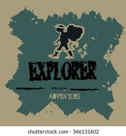 Explorer vector with backpacker icon 