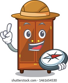 Explorer wardrobe isolated in the a cartoon