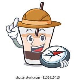 Explorer white russian mascot cartoon