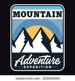 Explorer, Wilderness, Adventure, Emblem Patch Logo Poster Label Vector Illustration Retro Vintage Badge Sticker And T-shirt Design 