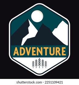 Explorer, Wilderness, Adventure, Emblem Patch Logo Poster Label Vector Illustration Retro Vintage Badge Sticker And T-shirt Design 
