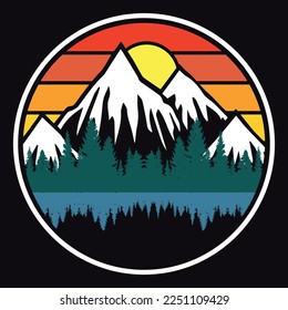 Explorer, Wilderness, Adventure, Emblem Patch Logo Poster Label Vector Illustration Retro Vintage Badge Sticker And T-shirt Design 
