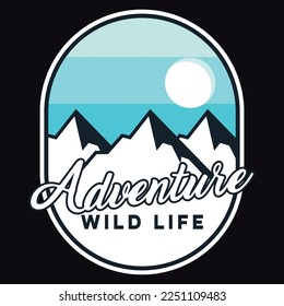 Explorer, Wilderness, Adventure, Emblem Patch Logo Poster Label Vector Illustration Retro Vintage Badge Sticker And T-shirt Design 
