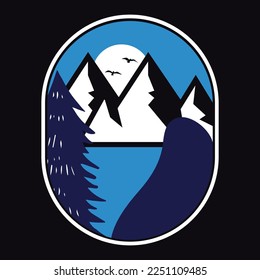 Explorer, Wilderness, Abenteuer, Emblem-Patch-Logo-Plakett-Vektorgrafik Retro Vintage-Aufkleber und T-Shirt-Design 
