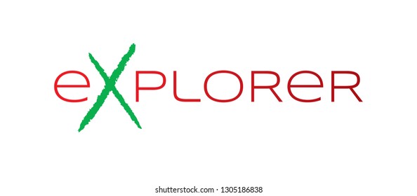 explorer word logo design