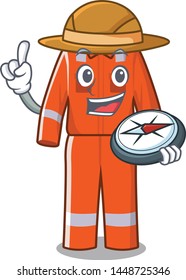 Explorer work overalls placed in cartoon lockers