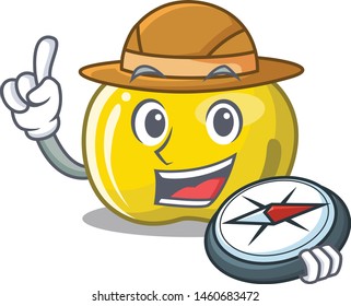 Explorer yellow apple isolated with the mascot