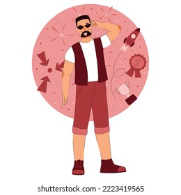 explorers characters Entrepreneur, mbti concept flat vector