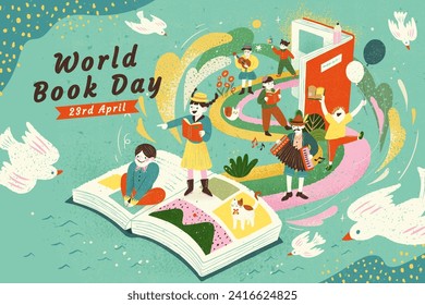 Explorers sail across the sea on the pages of books leaving behind trails of wondrous tales.