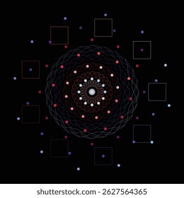 Exploring Abstract Digital Art with Dark Background and Geometric Elements