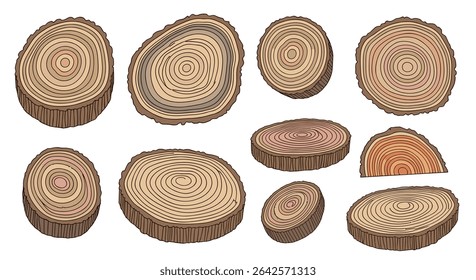 Exploring the Artistic Beauty of Natural Tree Rings and Wood Slices Textures