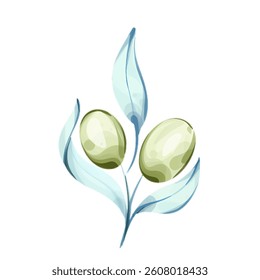 Exploring the beauty of olives and olive oil through watercolor illustration in vibrant tones