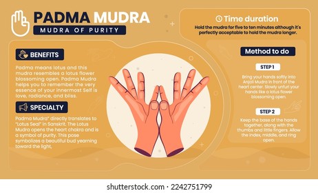 Exploring the benefits, characteristics and working of Padma Mudra-Vector illustration design