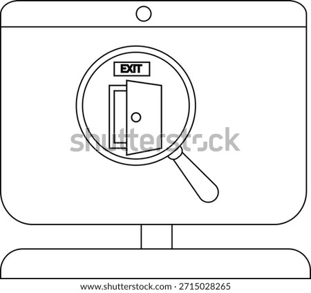 Exploring the Concept of Exit with a Magnifying Glass on a Computer Screen
