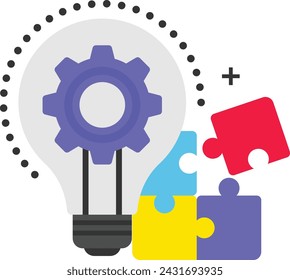 Exploring developing unconventional solutions concept, Creative Problem Solving vector design, Boosting productivity abilities Symbol, business motivation Sign Enterprise impetus stock illustration