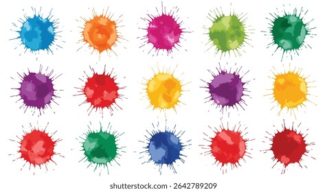 Exploring Diverse Watercolor Paint Splatters A Colorful Collection of Artistic Expressions and Creativity