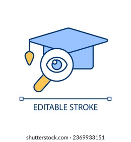 Exploring educational opportunities RGB color icon. Internship program. Offer workforce training. Isolated vector illustration. Simple filled line drawing. Editable stroke. Arial font used