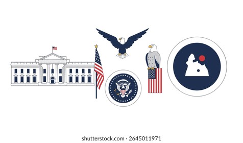 Exploring the Essence of American Government Power Structure Symbols and Patriotic Visual Representations
