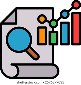 Exploring Icon Lineal Color Vector Illustration