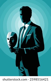 Exploring Identity and Illusion: A Striking Art Piece on Modern Personification and Intriguing Mask Symbolism