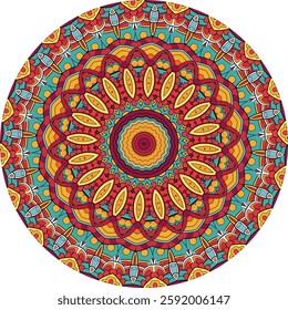 Exploring the Intricate Patterns of a Vibrant Mandala