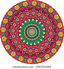 Exploring the Intricate Patterns of a Vibrant Mandala