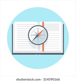 Exploring, know how theme, flat style, colorful, vector icon for info graphics, websites, mobile and print media.