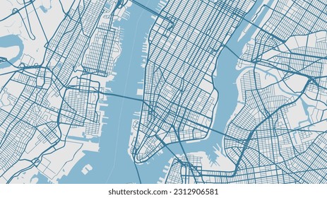 Explorando el mapa de vectores de alta calidad de Manhattan en la ciudad de Nueva York