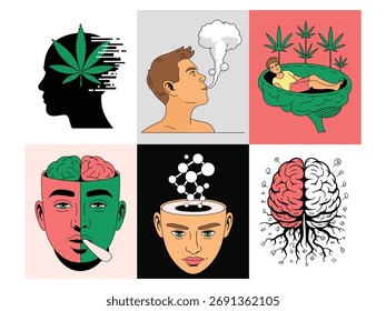 Explorando los efectos de la marihuana en el cerebro en imágenes creativas y diversas