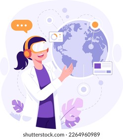 Entdecken Sie metaverse flache Illustration