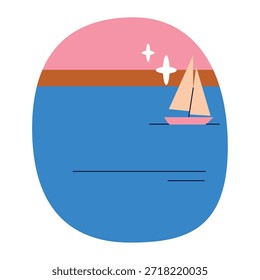 Explorando os mares abertos com barcos de design plano