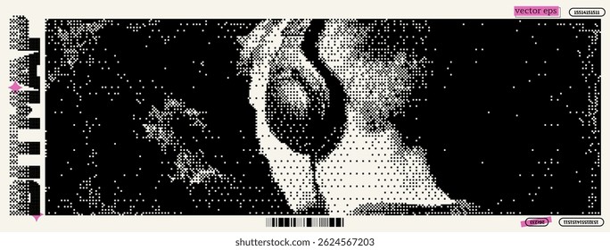 Exploring the pixelated beauty of dadaism through a unique bitmap style artwork influenced by y2k aesthetics