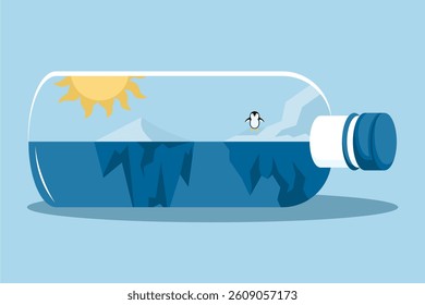 Exploring the polar circle bottle illustration