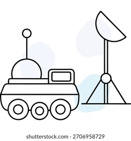 Explorando el vehículo Space Rover con antena de comunicación y diseño minimalista