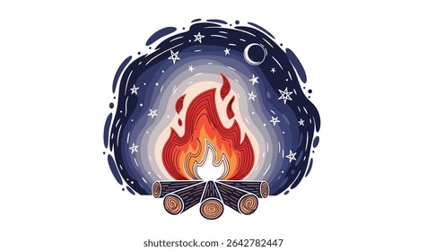 Explorando o Fogo Noturno Tranquilo Uma Jornada em Luz Quente e Introspecção
