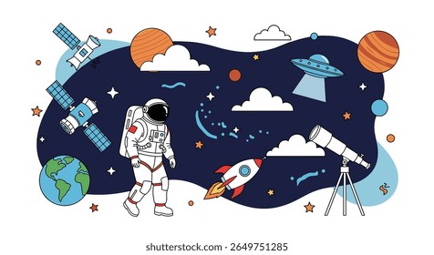 Exploring the vast universe discovering new planets and celestial wonders in outer space adventure
