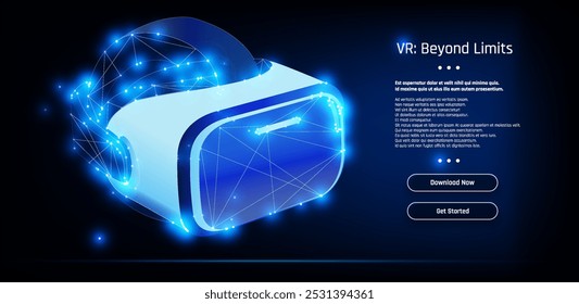 Exploring virtual reality technology with an innovative headset showcasing digital connections and immersive experiences.