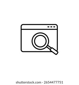 Exploring Website With Magnifying Glass On Transparent Background Concept